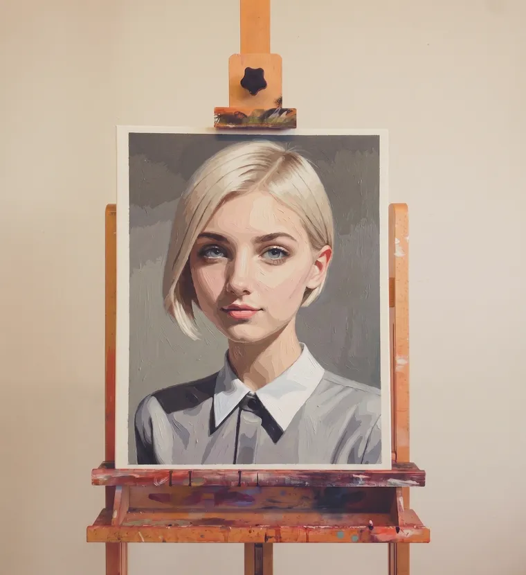 Pintura por números terminada numa tela