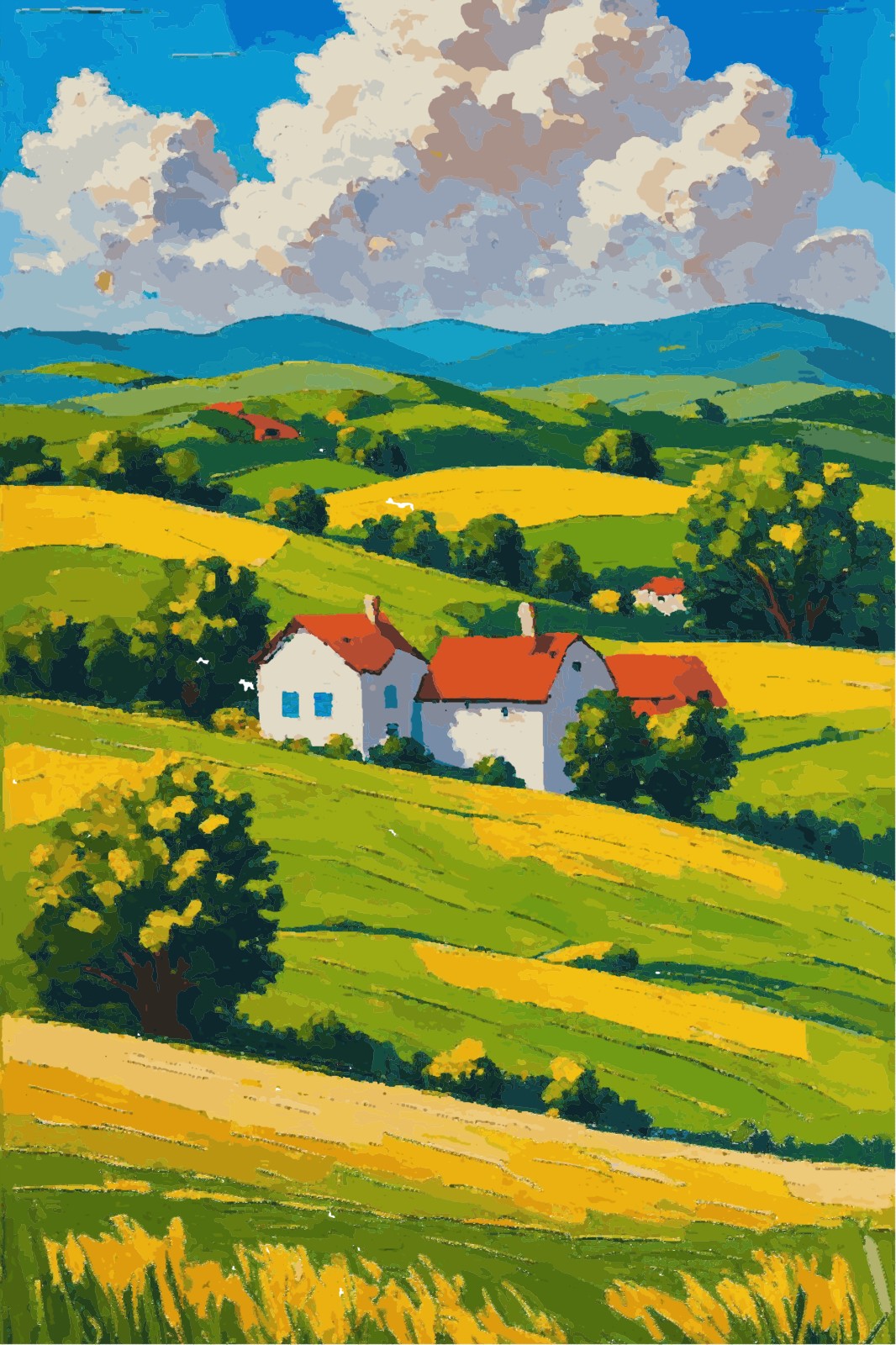 Paisagem de campo por números